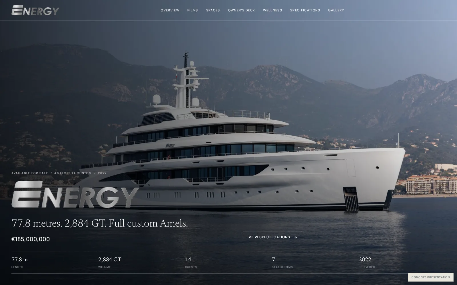 ENERGY yacht website